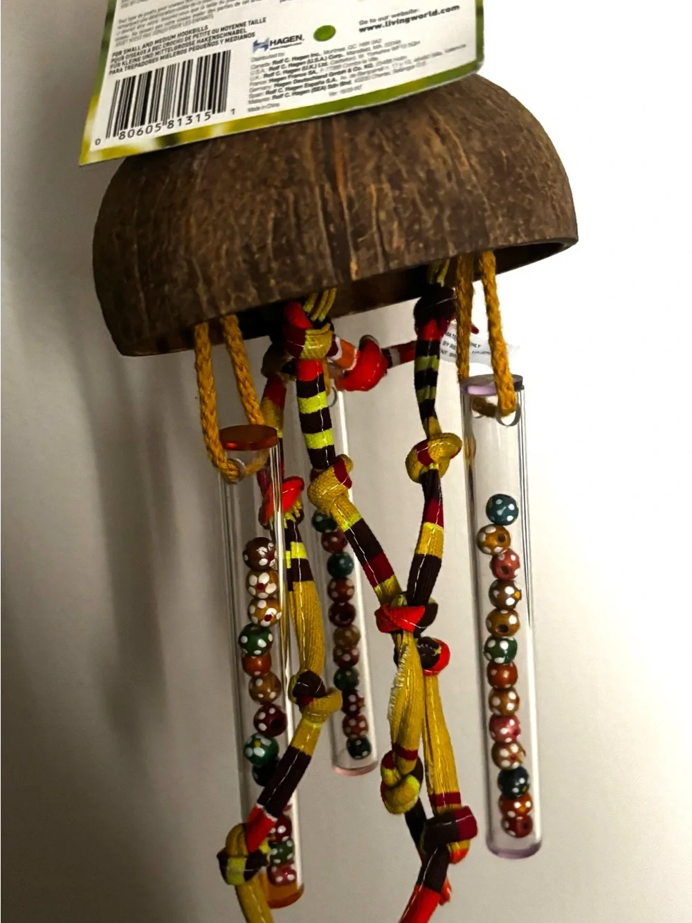 Living World Coconut Shell Hanging Large Bird Toy Coco Chime
